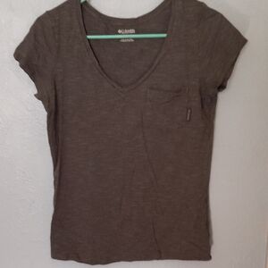 Columbia Women's Short Sleeve Drk Gray Tee Size SMALL
